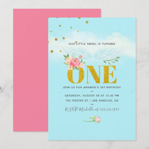 Convites Festa de 1º Aniversário da Nossa Pequena Anjo Meni