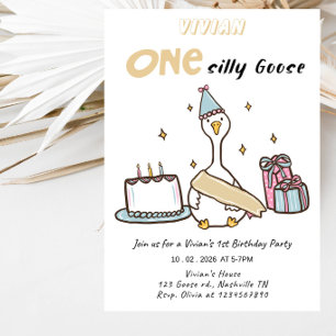 Convites Festa de 1º Aniversário da One Silly Goose Girl
