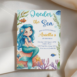 Convites Festa de 1º Aniversário da Sereia Oneder O Mar Ser