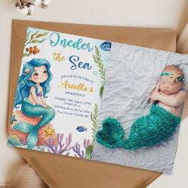 Convites Festa de 1º Aniversário da Sereia Oneder O Mar Ser