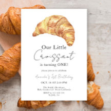 Festa de 1º Aniversário do Croissant de Aquarela