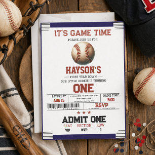 Convites Festa de 1º Aniversário do First Year Down Basebal