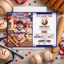 Convites Festa de 1º Aniversário do First Year Down Basebal