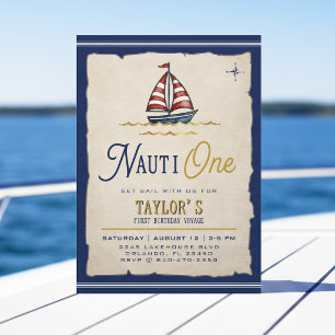 Convites Festa de 1º Aniversário do Nauti One Sailboat