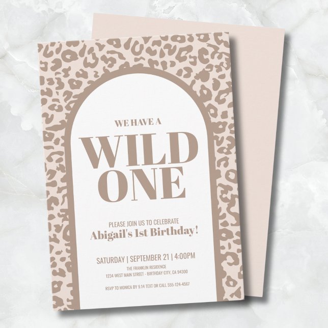 Convites Festa de 1º Aniversário do Selvagem Moderno (Modern Wild One 1st Birthday Party Invitation)