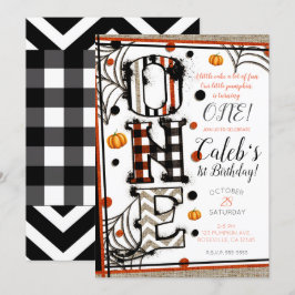 Convites Festa de 1º Aniversário Excêntrica de Halloween co