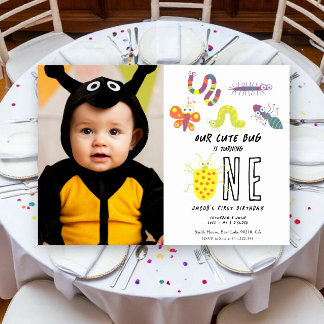 Convites Festa de 1º Aniversário Infantil Bug Minhoca Borbo