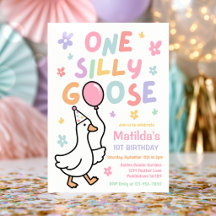 Festa de 1º Aniversário Pastel de Uma Garota Gansa
