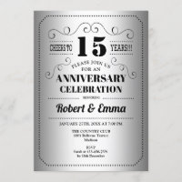 Festa de 15 anos de Casamento - Prata e Preto