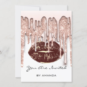 Convites Festa de 16 anos Beijo Vermelho Lábios Rosa Brilho