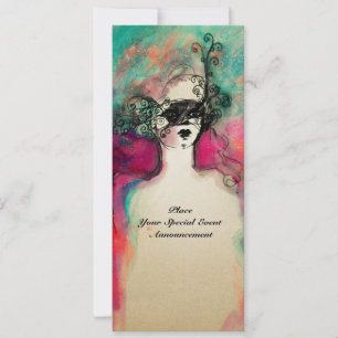 Convites Festa de 16 anos com máscaras CHARM MONOGRAM, Cham