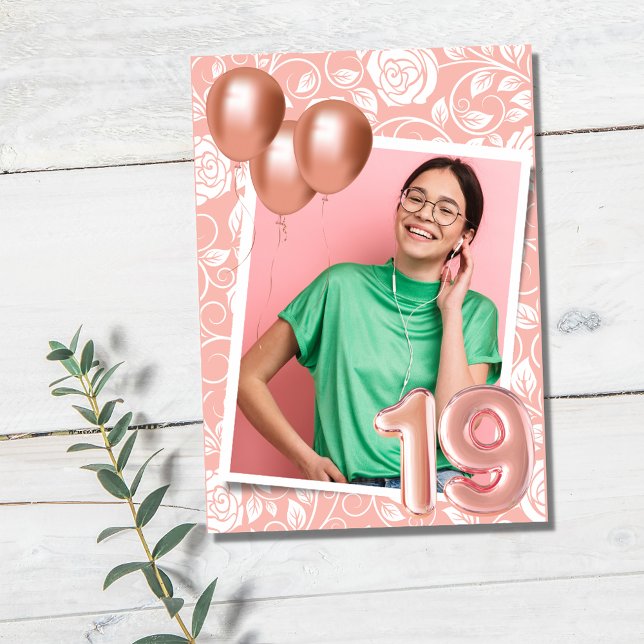 Convites Festa de 19 Anos Foto de Menina Rosa  (Criador carregado)