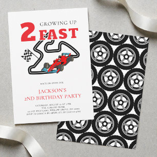 Convites Festa de 2º Aniversário do Carro Vermelho Crescend