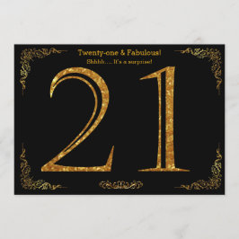 Convites Festa de 21º aniversário, estilo Gatsby, brilho pr