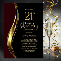 Festa de 21 Anos Black Gold Burgundy