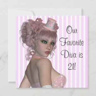 Convites Festa de 21 anos da Diva Rosa