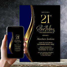 Convites Festa de 21 Anos do Black Gold Blue