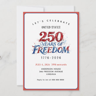 Convites Festa de 250º Aniversário das Américas 