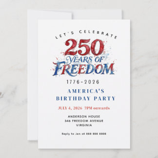 Convites Festa de 250º Aniversário das Américas