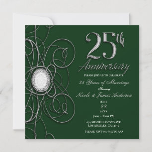 Convites Festa de 25 anos da Green & Silver Diamond 25