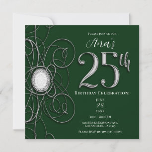 Convites Festa de 25 anos do Green & Silver Diamond 25