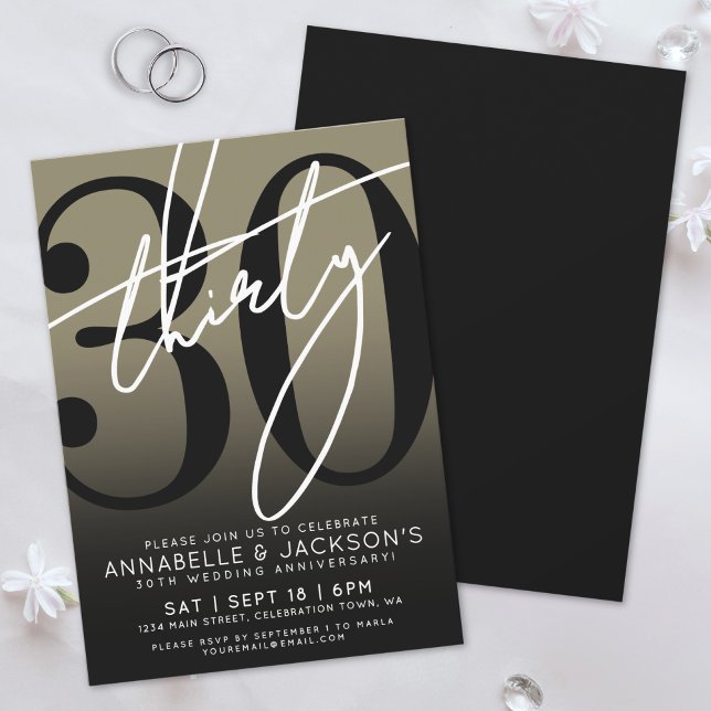 Convites Festa de 30º Aniversário do Black Gold (Black Gold 30th Anniversary Party Invitation)