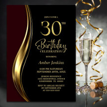 Festa de 30 Anos Black Gold Burgundy