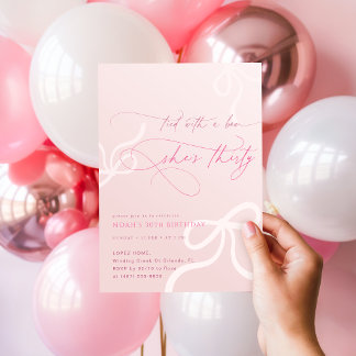 Convites Festa de 30 Anos das Meninas Rosa Com Laço