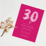 Convites Festa de 30 Anos Minimalista Moderna Rosa Neon<br><div class="desc">Este convite de aniversário de 30 anos com tipografia minimalista é perfeito para uma festa de aniversário moderna. O design simples apresenta texto branco clássico em fundo rosa quente. Personalizável em qualquer cor. Mantenha o design minimalista e elegante, como está, ou personalize-o adicionando seus próprios gráficos e ilustrações. Para personalização...</div>