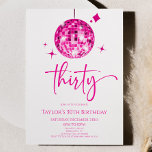 Convites Festa de 3 aniversário de 30 anos do Disco Rosa<br><div class="desc">Este é um Convite de festas de 30 aniversário de 30 anos de Bola de Disco Rosa!</div>