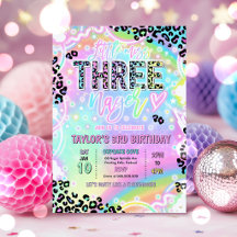 Festa de 3 anos Little Miss Threenage Rainbow Leop