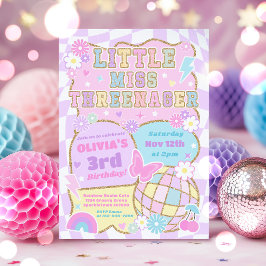 Convites Festa de 3 anos Little Miss Threenager Preppy Groo