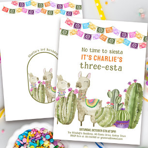 Convites Festa de 3 anos Three-esta Sem tempo para Sesta