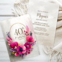 Festa de 40 Anos com Tema Floral Rosa