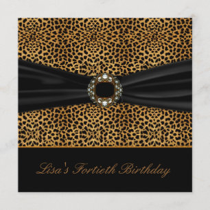 Convites Festa de 40 Anos da Mulher Leopardo Luxuosa