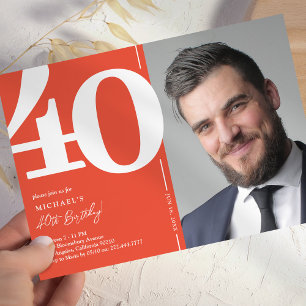 Convites Festa de 40 Anos da Orange Red Photo