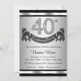 Convites Festa de 40 Anos de Aniversário Prata