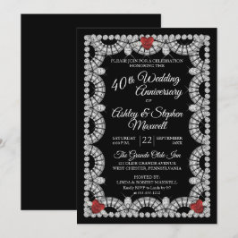 Convites Festa de 40 Anos de Casamento de Rubi e Diamante