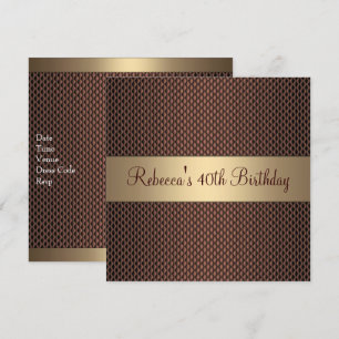 Convites Festa de 40 Anos de Chocolate Elegante