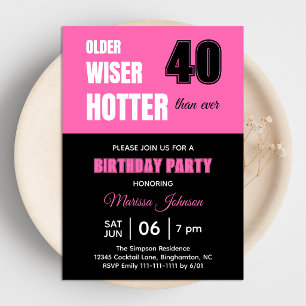 Convites Festa de 40 Anos de Idade Mais Velha Mais Quente R