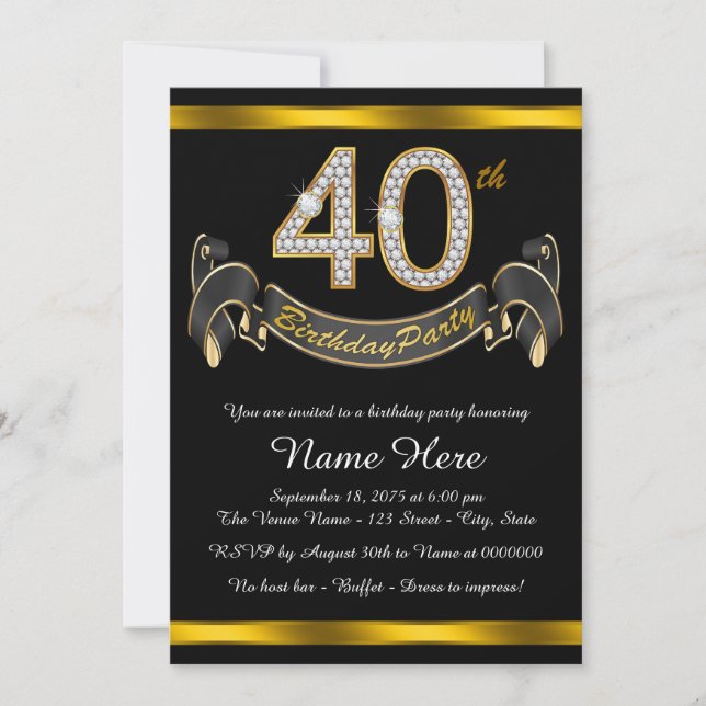 Convites Festa de 40 Anos do Black Gold (Frente)