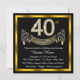 Convites Festa de 40 Anos do Black Gold