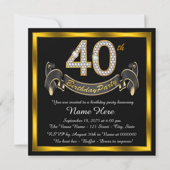 Convites Festa de 40 Anos do Black Gold (Frente)