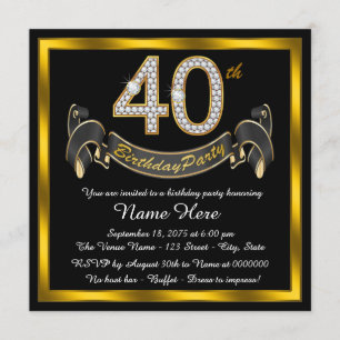 Convites Festa de 40 Anos do Black Gold
