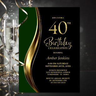 Convites Festa de 40 Anos do Black Gold Green
