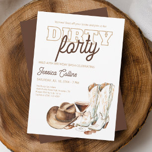 Convites Festa de 40 Anos do Western Dirty Forty Country