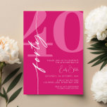 Convites Festa de 41 aniversário de 40 anos Rosa Moderna<br><div class="desc">Este convite de festas de aniversário de 30 anos de tipografia minimalista é perfeito para uma festa de aniversário moderna. O design simples apresenta uma fonte branca clássica sobre fundo cor-de-rosa. Personalizável em qualquer cor. Mantenha o design mínimo e elegante, como está, ou personalize-o adicionando seus próprios gráficos e trabalhos...</div>