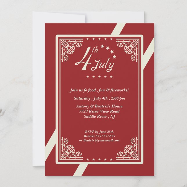 Convites Festa de 4 de julho (Frente)