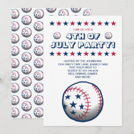 Convites Festa de 4 de Julho de Beisebol