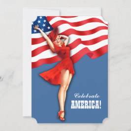 Convites Festa de 4 de julho | Pin-up Retroativo de Eventos